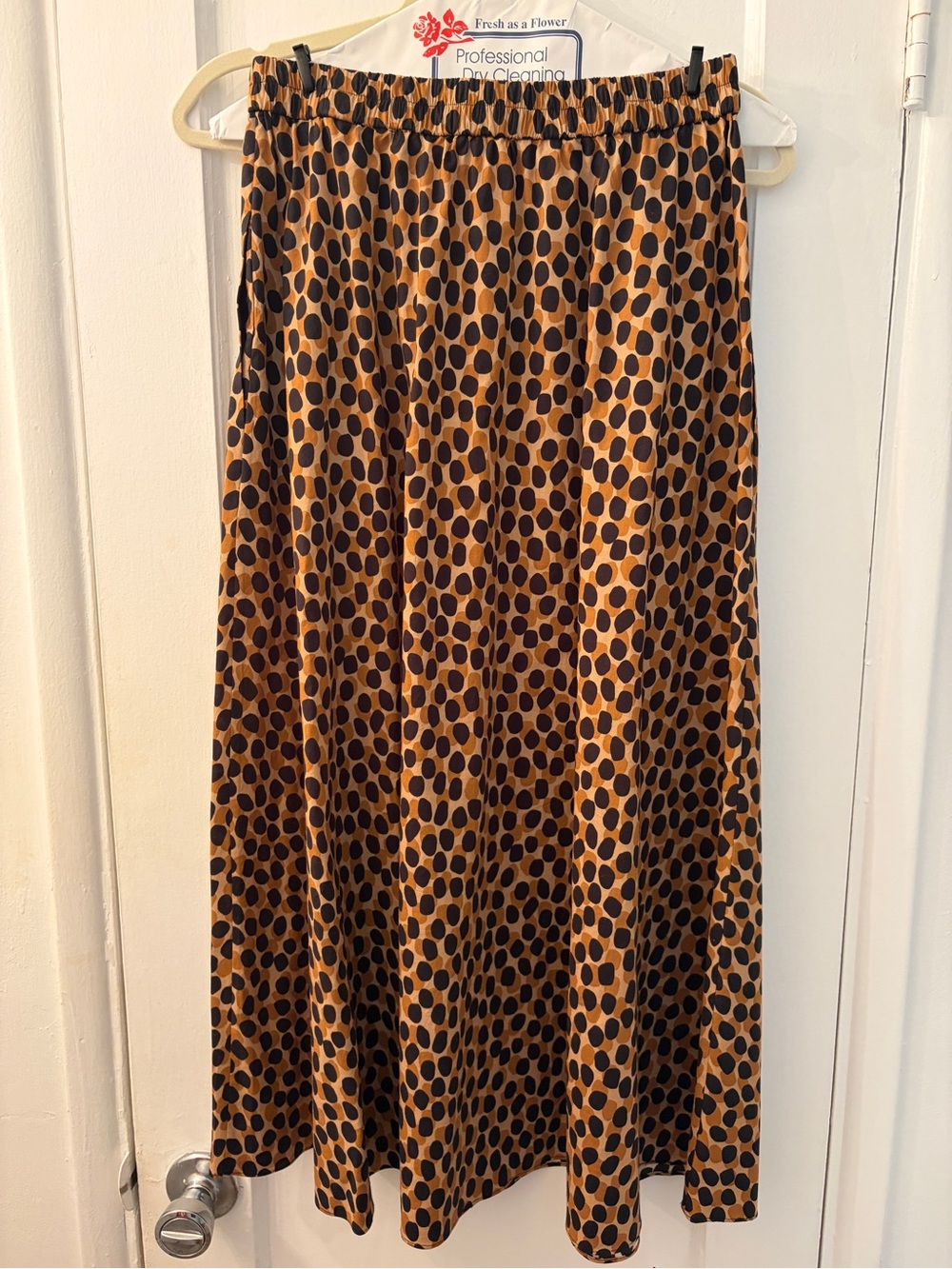 kate spade dotty leopard print midi skirt